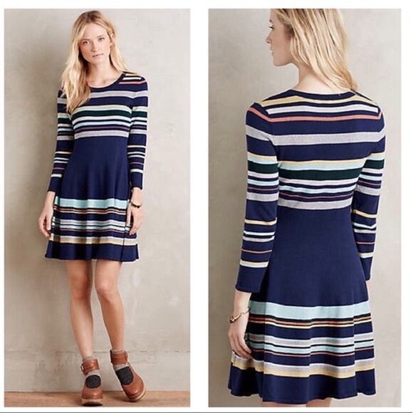 Anthropologie Moth‎ Striped Dress - Picture 1 of 8